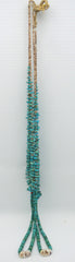 Older Navajo Turquoise Tab and Heishi Necklace with Jocla