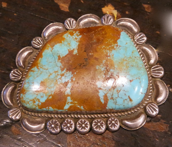 Native American Navajo Sterling Silver and Turquoise Pin/Brooch