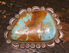 Native American Navajo Sterling Silver and Turquoise Pin/Brooch