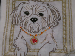 Kim Seybert Dog Portrait Linen Cocktail Napkins