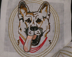 Kim Seybert Dog Portrait Linen Cocktail Napkins