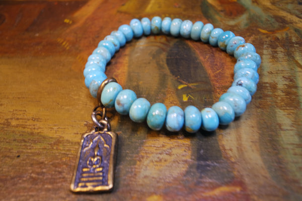 Shannon Koszyk Kingman Turquoise Bracelet with Protective Talisman Charm