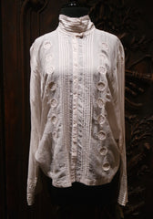 Pete & Greta High Neck Embroidered Blouse