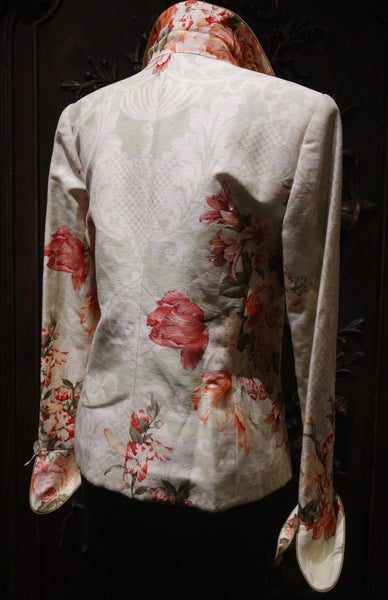 Quadrille Custom Silk Jacket with Dutch Tulip Design