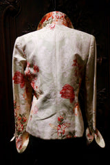 Quadrille Custom Silk Jacket with Dutch Tulip Design