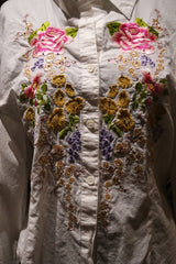 And Cake White Shirt with Floral Embroidery