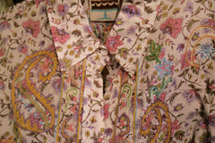 And Cake Pink Floral Shirt with Paisley Embroidery