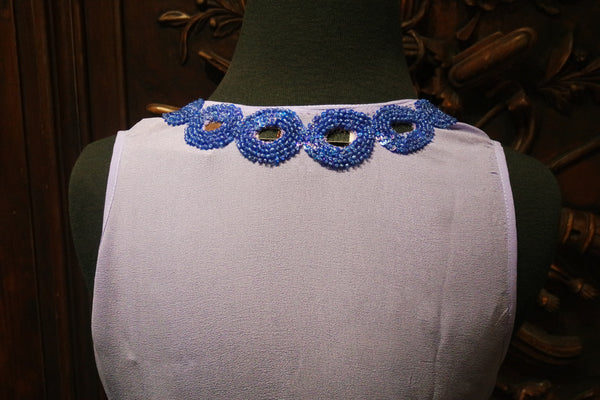 Tanja Pignatelli Lavender Camisole Shirt with Periwinkle Beaded Neckline
