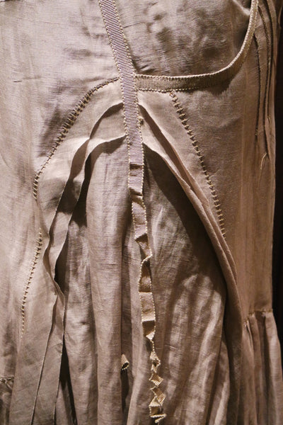 Salanida Beige Pleated Rip Cord Skirt