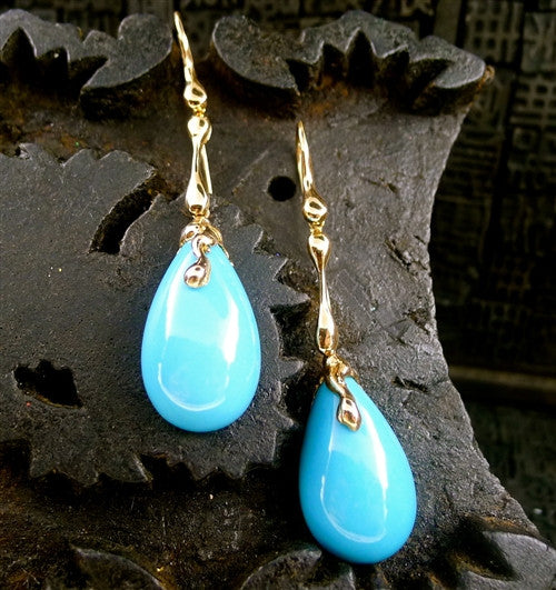 Lucifer Vir Honestus 18K Rose Gold and Turquoise Drop Earrings