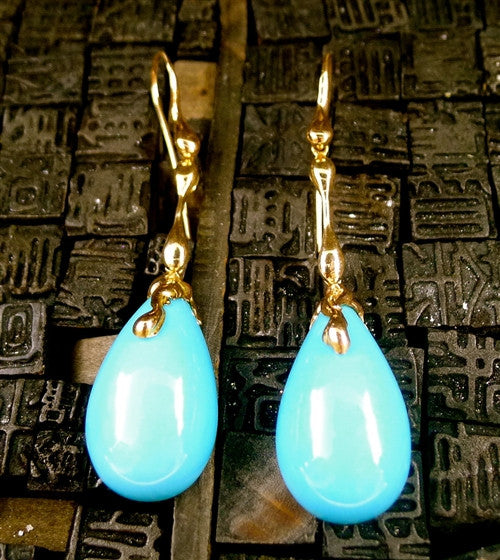 Lucifer Vir Honestus 18K Rose Gold and Turquoise Drop Earrings