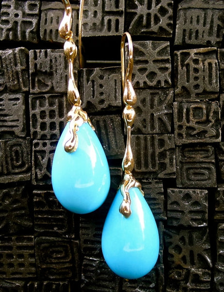 Lucifer Vir Honestus 18K Rose Gold and Turquoise Drop Earrings